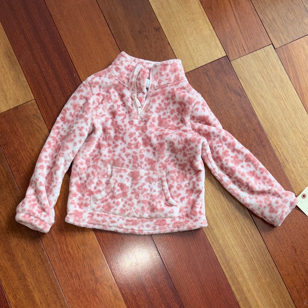 Jumping Beans Pink Patterned Fleece Top